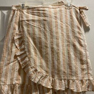 J crew cotton wrap skirt